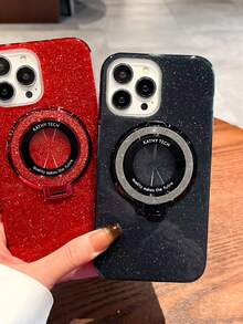 1个新款时尚闪亮水钻手机支架保护套，支持360°旋转，兼容 17/17Pro/17PM、16/16Pro/16PM、15/15Pro/15PM，防震设计，适用于 14 Pro Max/14Pro/14、13 Pro Max/13Pro、12 Pro Max/12Pro、11/11Pro Max，简约设计 - 黑色 - 查看 3