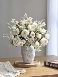 1PC Artificial Rose Sunflower, Rose Daisy Bouquet, DIY Wedding Decoration Wreath Materials, Bridal Handheld Flowers, Wrist Flowers, Chest Flowers, Headflower Decoration Accessories, Wedding Car Decoration, Door Arch Decoration, Home, Restaurant, Bedroom, Vase Decoration, Birthday Party Decoration Materials, Valentine's Day And New Year Gifts, Valentine's Day Gifts, Graduation Gifts - White - View 5