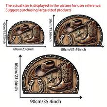 1pc Western Cowboy Half-Round Doormat, Doormat, Small Rug, Welcome Mat, Carpet, Floor Mat, Outdoor Doormat, Kitchen Rug, Home Decor, Front Door Mat, Area Small Rug, Outdoor Mat, Home Decor, Area Rug, Garden Rug, Washable Carpet - Multicolor - View 6