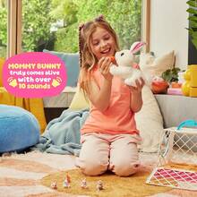 ZURU Pets Alive 兔妈妈和宝宝惊喜互动毛绒宠物玩具，内含神秘宝宝，角色扮演礼物，适合3岁以上女孩 - 彩色 - 查看 6