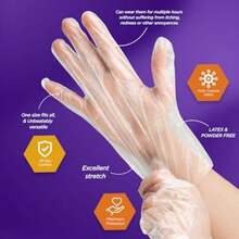 MED PRIDE Clear Food-Prep Poly Gloves Multipurpose Latex-Free Disposable Gloves For Cooking - Box Of 500 - View 4