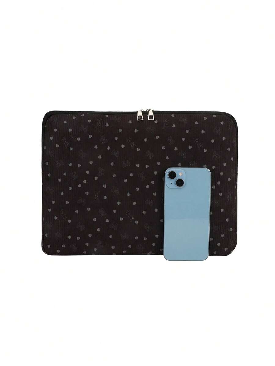 Solid Color Minimalist Luxury Star Pattern Laptop/Tablet Sleeve, Multi-Size Laptop Case Laptop Bag Laptop Sleeve Computer Case Computer Bag For Men Portable Laptop Cover Travel Essentials - Black - View 1