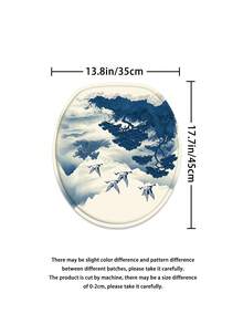 1/3/4 件套山鹤水彩浴室浴帘套装，新款中式风格，包含 12 个挂钩，72 英寸 x 72 英寸，另附马桶盖、浴垫和地毯。采用优质涤纶面料，可水洗且防霉，适用于节日装饰、浴室、房间、卧室装饰、浴室配件、厨房装饰、西式卧室窗帘、西式住宅以及母亲节主题装饰。 - 山鳥 - 查看 9