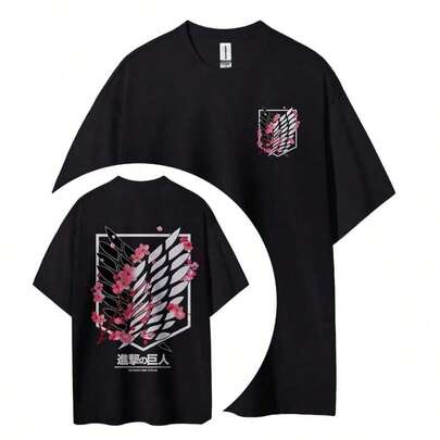 Nuova collezione estiva 2026 A-ttack on Titan: T-shirt unis-ex girocollo in cotone con stampa anime per uomo e donna, moda estiva, alta qualità, traspirante. Spedizione gratuita, spedizione entro 24 ore.