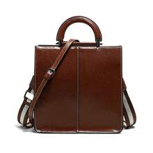 Sac à main en cuir de vache huilé et ciré pour femmes, sac à main de haute qualité pour le travail, nouveau sac à bandoulière rétro grande capacité 2026 - café - Voir 1