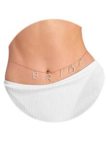 闪亮“BRIDL”水晶腰链，夏季沙滩比基尼配饰，单身派对专属配饰 - 金色 - 查看 5