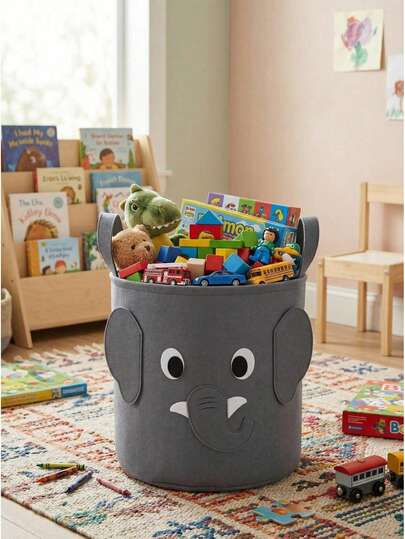 1 giỏ đựng đồ giặt và đồ chơi gấp gọn, giỏ đựng quần áo bẩn, giỏ đựng đồ hình động vật dễ thương, giỏ đựng đồ cho phòng trẻ em, thùng đựng đồ cho phòng ngủ, giỏ đựng quần áo, đồ trang trí phòng, hộp đựng đồ chơi.