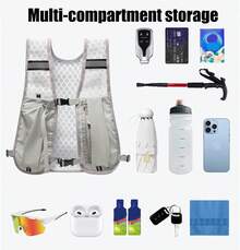 1PC Outdoor Sports Multifunctional Storage Bag, Lightweight Running Backpack With 500ml Water Bottle Pocket, Reflective Hydration Phone Pack, Breathable Anti-Slip Chest Pack For Women Men Running Cycling Marathon Camping.Mini Backpack,Backpack,Hiking Backpack,Backpack Purse For Women,Glowmode,Glowmode Bag,Tactical Gear,Running Vest Women,Gym Backpack,Gym Bags,Gym Bag,Travel Backpack,Running Vest. - Màu Xám nhạt - Xem 7