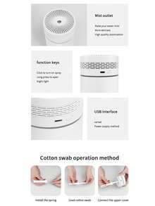 250ml Black/White Car Humidifier: Auto Shut-Off, Dual Air Purification, USB Interface, Mini Ultrasonic Essential Oil Diffuser, 7-Color LED Light, 6 Fragrance + Essential Oil Set, Multi-Pack. Suitable For Car/Office/Bathroom/Pet/Bedside/Hotel. - A - View 12