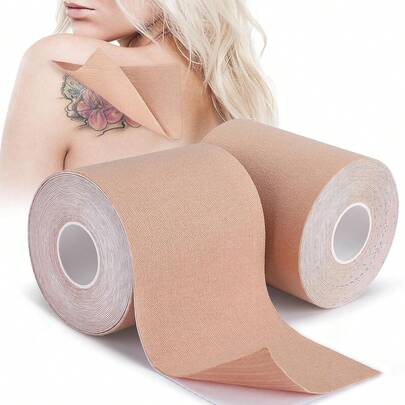 2 Rolls 3 Inch X 16.4 Ft Waterproof Tattoo Cover Up Tape, Skin Tone Color, Can Be Cut Into Patches To Cover Tattoos, Scars And Birthmarks