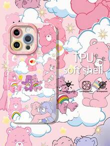 Care Bear Cloud Pattern Phone Case-Compatible With Samsung,  12, 13, 14, 15 Pro,  14 Plus,  15, 16 Pro Max,  17,  17 Pro,  17 Pro Max,  17 Air, And  17e. Features TPU Material For Anti-Slip And Drop Protection; Stylish Design With Cheerful Care Bear Imagery. An Excellent Gift For Yourself, Family, Friends, Or A Partner. - 白色 - 查看 3