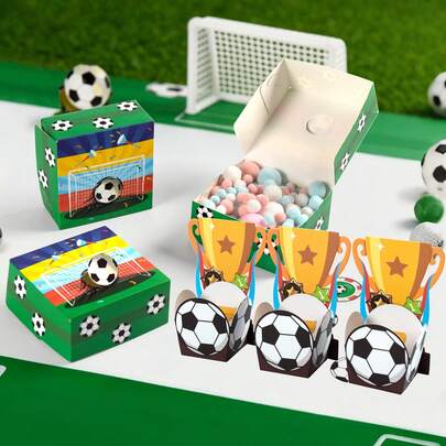 Bộ 10 hộp quà tặng chủ đề bóng đá World Cup sáng tạo, hộp hình cúp 3D, hộp quà nắp lật họa tiết khung thành bóng đá, thích hợp cho tiệc xem World Cup, tiệc chủ đề bóng đá, lễ kỷ niệm sự kiện thể thao, tụ họp trường học/lớp học, gặp gỡ người hâm mộ bóng đá, tiệc mừng em bé chủ đề bóng đá, tiệc sinh nhật nửa năm.