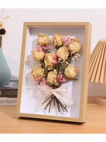 1个DIY木质镂空相框 3D干花相框 无配件展示架 永生玫瑰手工相框 婚礼纪念品墙饰 - 相框 - 查看 15