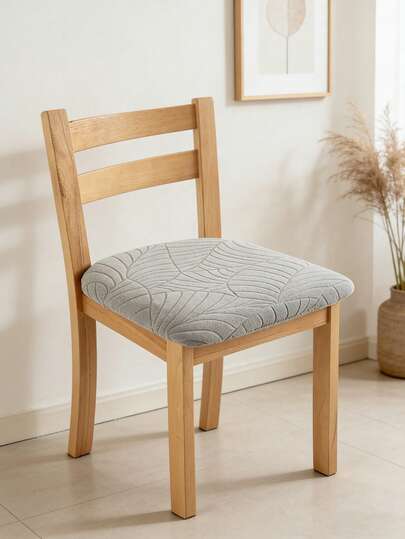 Dining Chair Seat Cover, Geometric Pattern Chair Slipcover, Jacquard Cover For Chairs Coffee, 1pc