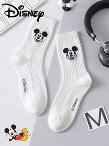Disney 2双装正品迪士尼袜子，黑白条纹透气中筒袜，适合夏季穿着。可爱卡通图案，时尚靓丽的白色迪士尼女士袜子。透气吸汗，休闲百搭，时尚卡通图案船袜，适合学生、成人，也是送礼和日常穿着的理想选择。 - 彩色 - 查看 13