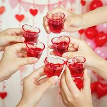 6个/套多功能心形杯，可用作威士忌杯/冰淇淋杯/储物杯，用途广泛 - 彩色 - 查看 6