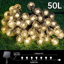 39,3 pies/22,9 pies/16,4 pies Luces de cadena solares con 8 modos de parpadeo y 100/50/20 bolas de burbujas LED, estilo moderno, material de plástico, control de interruptor, adecuado para jardín, Navidad, boda, cumpleaños, decoración de vacaciones - Bola de burbuja solar - Ver 5