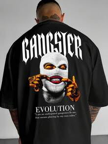Herren-T-Shirts mit Grafikprint, Hoodie mit Grafikprint, modischer Urban-Style, lässige Alltagskleidung für junge Männer, überschnittene Schultern, Rundhalsausschnitt, T-Shirt für Vatertag oder Schulabschluss, für Herren - Schwarz - Übersicht 9