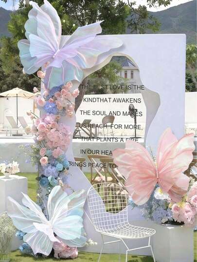 Bộ 1/2/6 chiếc bướm nhân tạo trang trí hoa, bướm bằng lụa chiffon, thích hợp cho đám cưới, tiệc ngoài trời, sinh nhật, trang trí phông nền sân vườn nhà, mọi mùa.