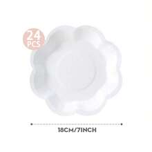 Utensilios desechables de diseño de pétalos octagonales blancos, simples y prácticos de uso múltiple - Blanco - Ver 7