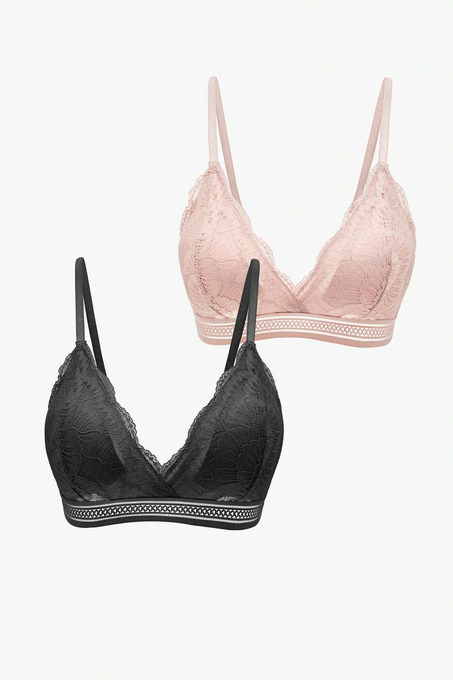 Bisouelle 2-SET Dam Bekväm Blommig Spets Trådlös Sexig Underkläder BH Och Trosor Underkläder Set - Multifärgad - Visa 1