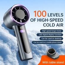 1pc Portable New Mini Handheld Turbo Fan 1200mAh Smart Digital Display Fan Long Battery Life - Multicolor - View 12