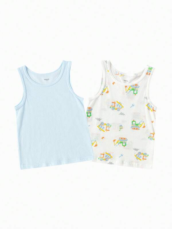 Balabala Conjunto de chaleco de verano para bebé 2026, top de tirantes suave y transpirable, ligero y cómodo, uso diario para niños y niñas