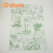 Giấy lụa bán trong suốt in hình săn bắn cổ điển, kích thước 19,69 x 13,78 inch, thích hợp làm giấy gói quà, giấy trang trí tiệc sinh nhật, giấy lót hộp quà, giấy mỏng có thể in, phù hợp cho trang trí DIY, gói bó hoa, trang trí đám cưới, Ngày của Mẹ, lễ tốt nghiệp, lễ hội giữa mùa hè. - Xem 20