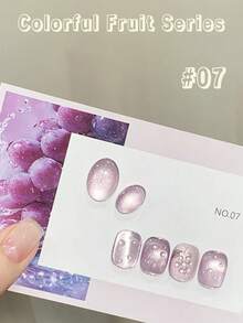 10ml Spring/Summer New Fruit Gift Box Cat Eye Jelly Nail Polish 2026 Colorful Fruit Series Ice Transparent Pink Green Glass Bead Cat Eye Nail Art Supplies, Grape Cat Eye, Blueberry Cat Eye - Multicolor - View 28