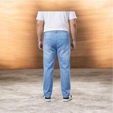 CHEN Men's Plus Size Jeans With Elastane, Traditional, Affordable, Comfortable, Large Size - 淺色水洗藍 - 查看 3