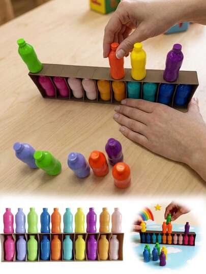 21 piezas Juego de adivinanza de tapas de botellas a juego de colores, juego de mesa de estrategia de color con tapas de botellas coloridas, divertido desafío de adivinanza de tapas de botellas, adecuado para reuniones familiares, competencias de memoria e ideal como regalo para fiestas y cumpleaños