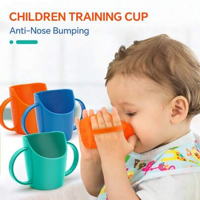 meomill 1 chiếc cốc tập uống, thiết kế vòi nghiêng để tránh sặc, có hai tay cầm, thích hợp cho bé từ 6 tháng tuổi trở lên sử dụng hàng ngày.