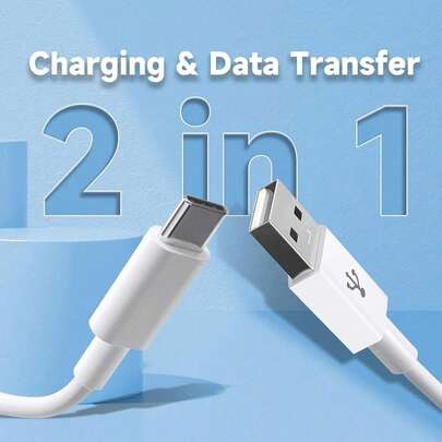 USB-C快速充电器适配器，带扁平PVC数据线，兼容Mate 30及其他智能手机