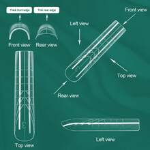 Boxed Transparent Nail Extension Tips With Guide Lines, Natural Fit, UV Gel Acrylic, Smooth Non-Stick Inner Wall, Multiple Sizes, Reusable, Home And Salon Nail Art Tools - Clear - View 5