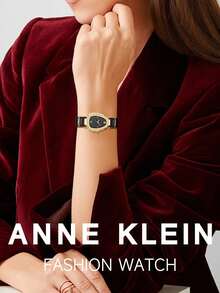Reloj elegante de negocios para mujer Anne Klein con diseño de serpiente, bisel de cristal, esfera negra y correa de cerámica para citas y fiestas - Unitalla - Ver 5