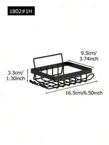1pc Metal Soap Dish, Bathroom Soap Holder, Wall Mounted Shower Caddy, Bathroom Storage Organizer - Black - View 9