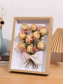 1个DIY木质镂空相框 3D干花相框 无配件展示架 永生玫瑰手工相框 婚礼纪念品墙饰 - 相框 - 查看 7