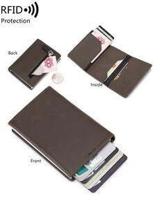 MIYIN Ví đựng thẻ tín dụng RFID, Ví gấp ba siêu mỏng tối giản chất lượng cao chống RFID - Thiết kế mỏng nhẹ và tối giản với ngăn đựng tiền xu có khóa kéo, Ví kim loại nhỏ, Ví đựng đồ cá nhân, Ví từ tính, Ví nam, Quà tặng nam, Ví công sở, Ví du lịch, Hoàn hảo cho công việc, du lịch và các chuyến công tác. - Nhiều màu - Xem 12