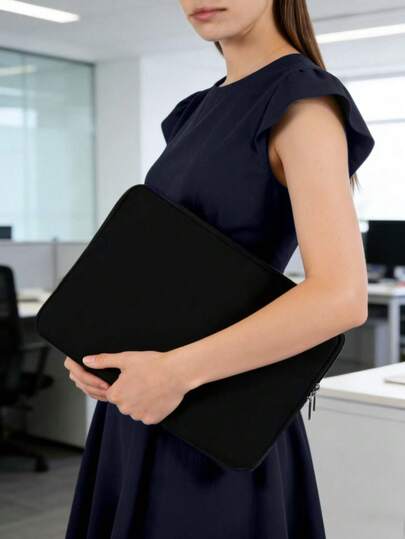1 Pc 11.6/12.5/13.3/14/15.4/15.6/16/17 Inch Solid Color Casual Laptop Sleeve