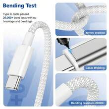 灰色编织 USB 转 Type-C 数据线，支持快速充电和数据传输，耐用高速充电线，兼容 17 Pro Max/17 Pro/17/Air/16/15、S26/S25/S24 等机型 - 灰色 - 查看 2