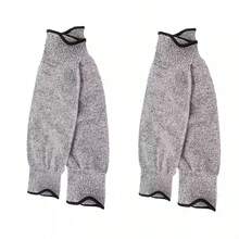 2 pares de protectores de manga resistentes a los cortes, universal para mano izquierda y derecha, hechos de polietileno, lavables a máquina, con orificio para el pulgar, color: gris, protegen la piel delgada de rasguños, adecuados para jardinería, cocina, recorte de jardín, limpieza, montaje, reparación, actividades al aire libre y protección diaria para los brazos - XYCHFGKK45 - Ver 2