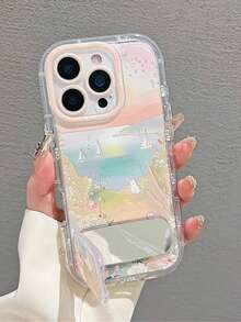 1个可爱优雅的沙滩花卉兔子手机支架，兼容 17 Pro Max、17 Pro、17 Air、17、16、15、14、13、12、11、Pro Max、Plus，全方位保护壳 - 彩色 - 查看 1