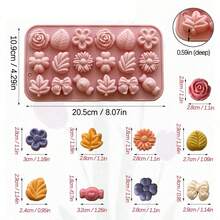 2pcs Flower Shaped Chocolate Mold, Silicone Material, Daisy Candy Mold, Tulip Flower Mold, Bow Leaf Jelly Mold, And Pudding Mold, Soap Mold, Cookie Mold, Suitable For Making Desserts - Multicolor - View 6