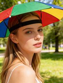 1 pieza Sombrero de sol plegable unisex de una sola capa, plateado, de moda para verano, protección UV, a prueba de viento y lluvia, con diámetro de 77 cm, ajustable, adecuado para golf, pesca, camping, jardinería, playa, kayak, viajes, senderismo, actividades al aire libre, vacaciones, accesorios de vestir y regalos - Multicolor - Ver 3