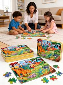 Kids Cartoon Jigsaw Puzzle Set, Dinosaur, Mermaid, Space & Fairy Tale Patterns, Educational Toys Suitable For Preschoolers, Parent-Child Interactive Game, Best Gift For Boys And Girls - Multicolor - View 8