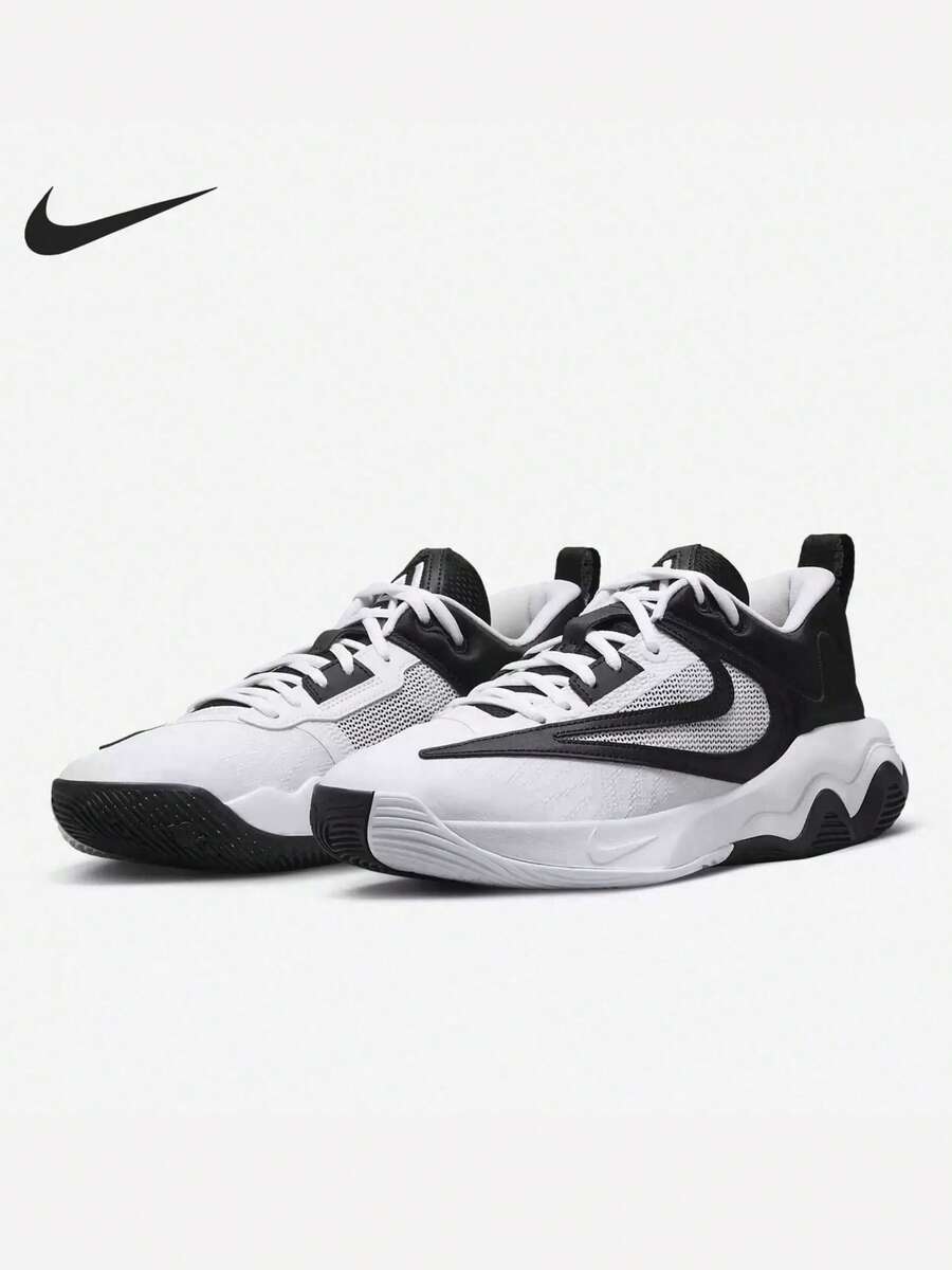 Nike 男子篮球鞋夏季新款字母3代篮球缓震运动鞋轻便透气休闲运动鞋 - 黑與白 - 查看 1