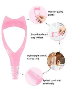 2/1 Set 3-In-1 Eyelash Curler, Eyelash Protector Tool, Makeup Assistant, Reusable Applicator For Beginners To Apply Mascara And Eyeliner Perfectly, Create Natural Clump-Free Lashes, With Eyelash Separator, Christmas Winter Pink - Multicolor - View 5
