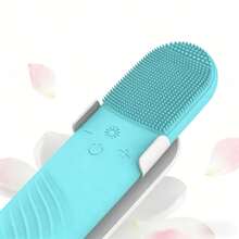 Electric Silicone Facial Cleansing Brush With Red Blue Light Therapy USB Rechargeable Beauty Instrument For Home Personal Care - Blue - View 2
