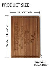 1件“结婚50周年快乐”温馨木质砧板，母亲节、祖母纪念日礼物，10周年、15周年、20周年、25周年、30周年、40周年、50周年、60周年纪念日生日礼物，高品质竹制砧板，厨房用品，家居月度礼物，乔迁礼物 - 查看 4