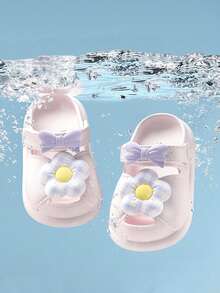 Sepasang Sandal Anak Motif Bunga Kartun dengan Sol Lembut dan Bahan EVA Tahan Aus, Cocok untuk Sandal Pantai Dalam dan Luar Ruangan di Musim Panas - Berwarna merah muda - View 5